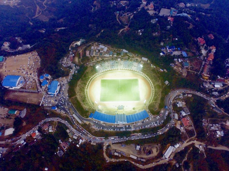 An aerial view of the IG Stadium in Kohima, where the State Sports Academy is located.  (Photo Courtesy: GIS Nagaland)